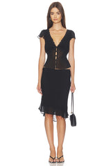 Ara Lace Trim V-Neck Top