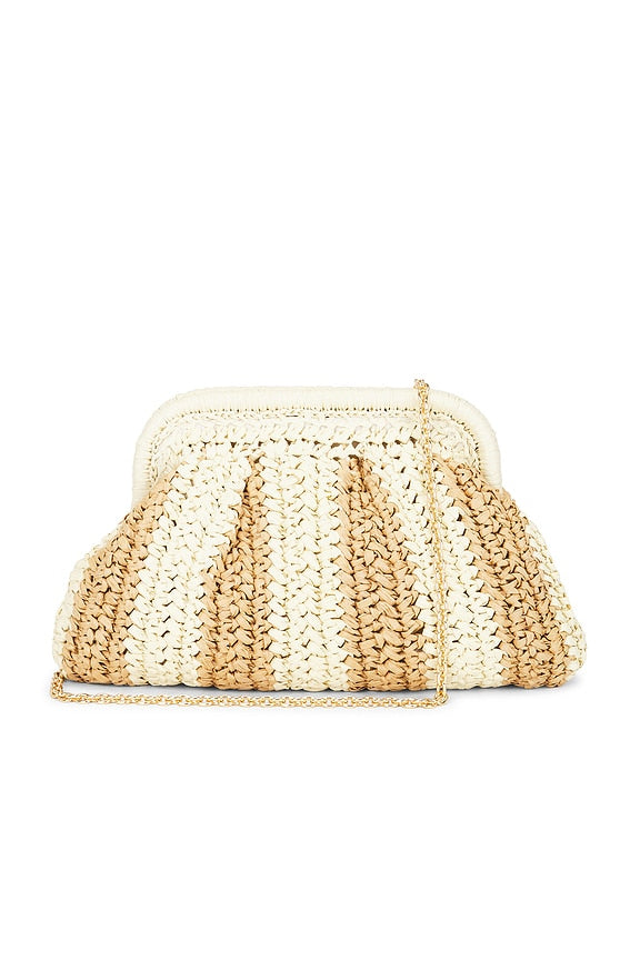 Hydra Framed Raffia Clutch