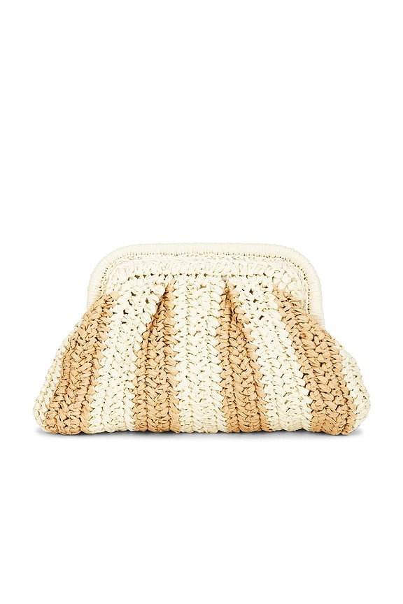 Hydra Framed Raffia Clutch