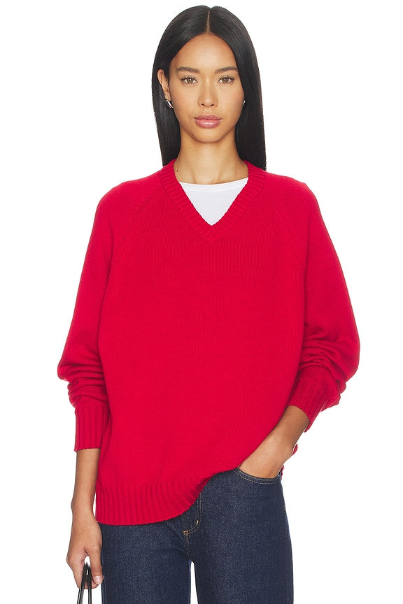 The Cotton Knit V-neck Sweater
