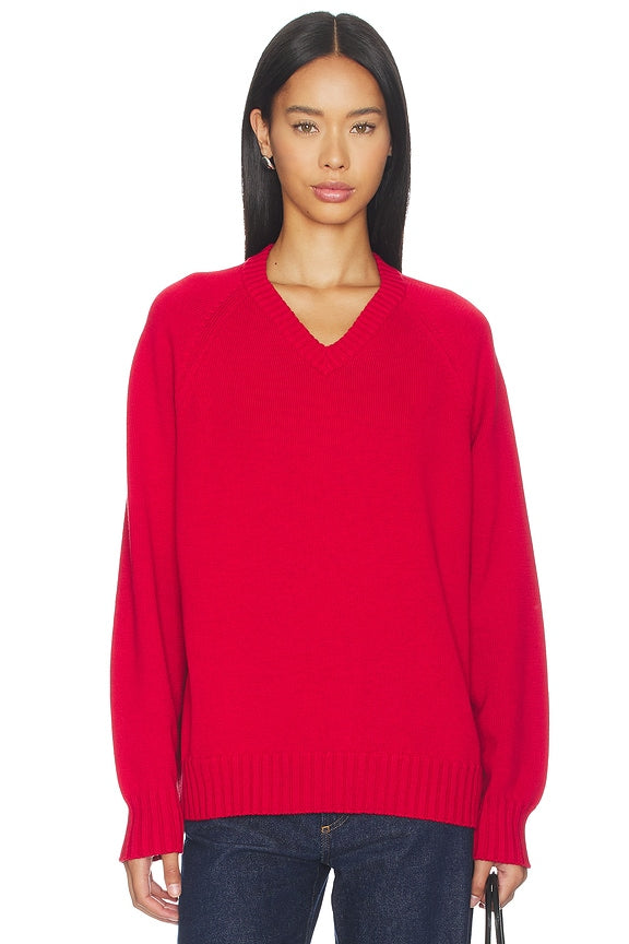 The Cotton Knit V-neck Sweater