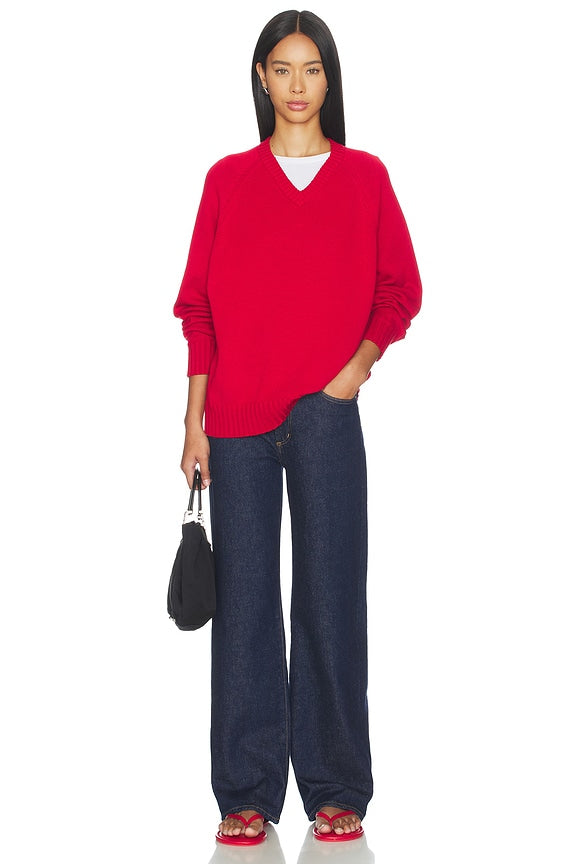 The Cotton Knit V-neck Sweater