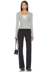 The Baby Rib Criss Cross Long Sleeve