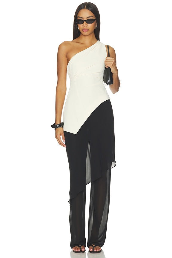Dani Polished Crepe Asym Top