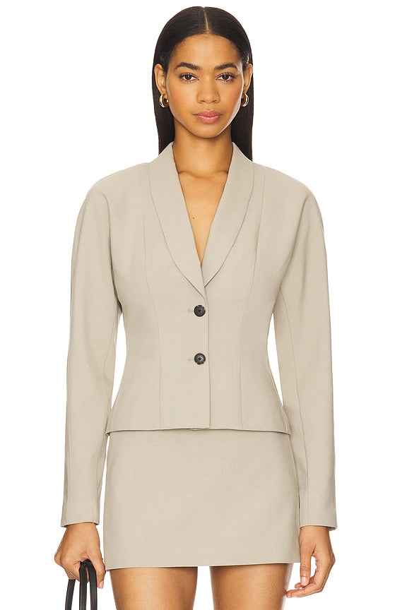 Liah Blazer Top in Khaki