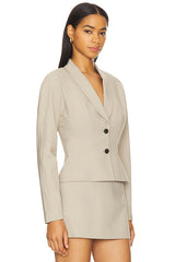 Liah Blazer Top in Khaki