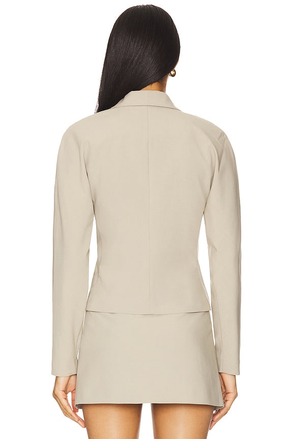 Liah Blazer Top in Khaki
