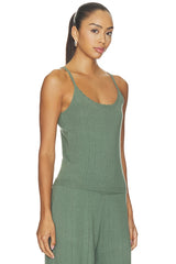 Pointelle Scoop Neck Cami Top