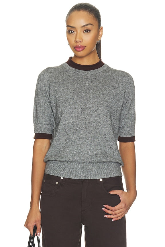 Sloane Contrast Crew Neck Sweater