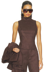 Etienne Faux Suede Top
