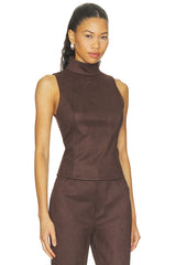 Etienne Faux Suede Top