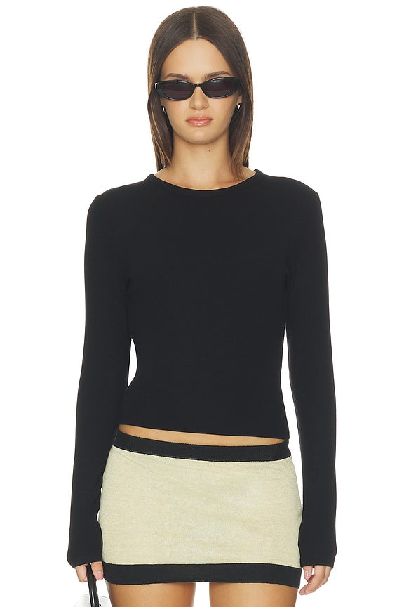 Noir Lace Back Ribbed Top