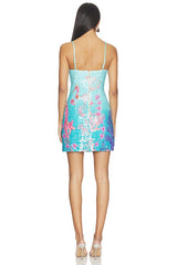 Coral Fitted Mini Dress