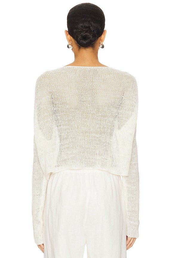 Linen Open Knit Bateau Sweater