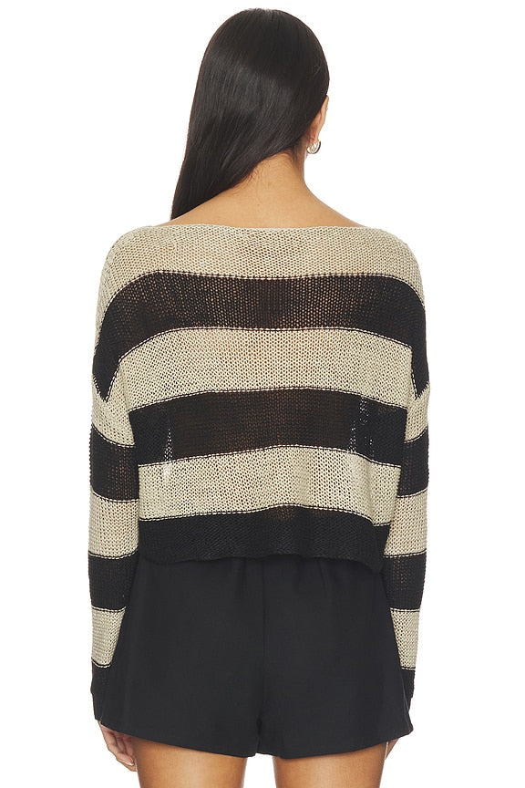 Stripe Linen Bateau Sweater