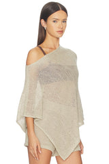 Linen Open Knit Poncho