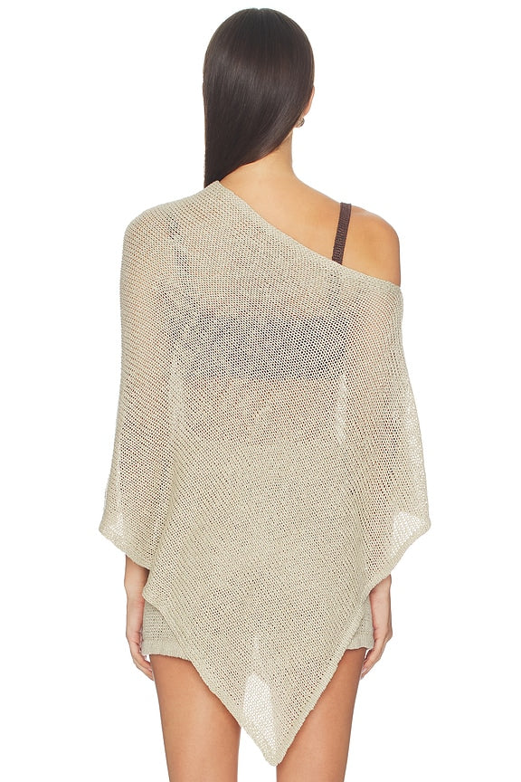 Linen Open Knit Poncho