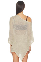 Linen Open Knit Poncho