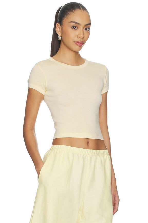 Supima Baby Rib Cropped Tee