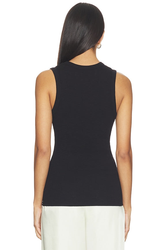 Textured Rib Sleeveless U Top