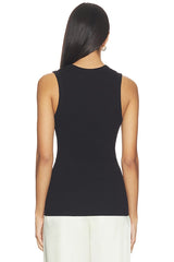 Textured Rib Sleeveless U Top