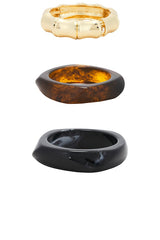 Resin &amp; Gold Bangles Set Of 3