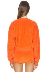 Cropped V-Neck Sweatshirt