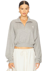 Cropped Half Zip Sweatshirt