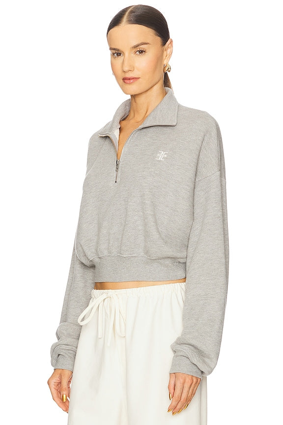 Cropped Half Zip Sweatshirt