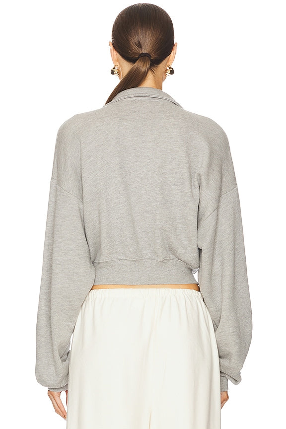 Cropped Half Zip Sweatshirt