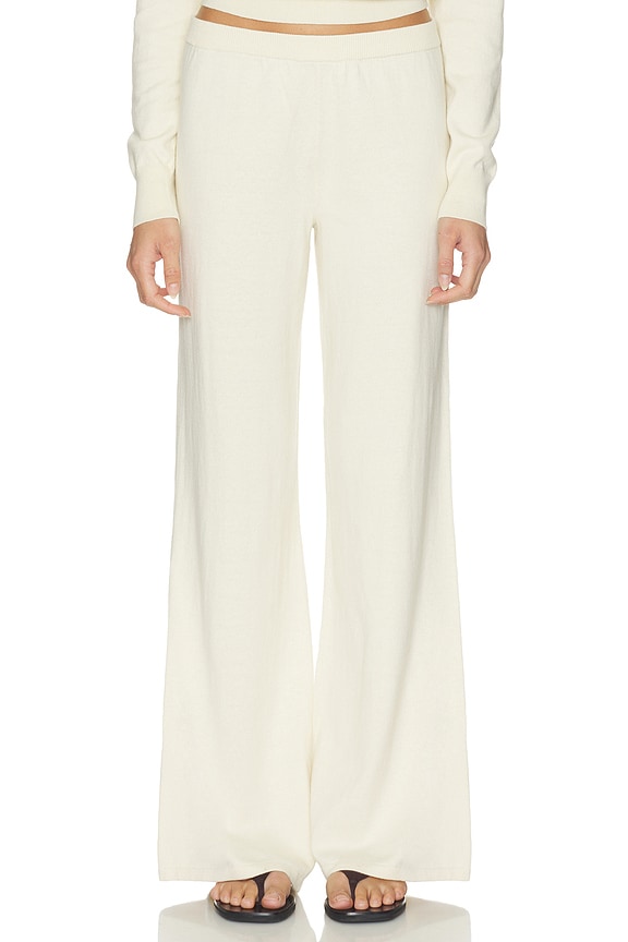 Cotton Cashmere Wide Leg Lounge Pant