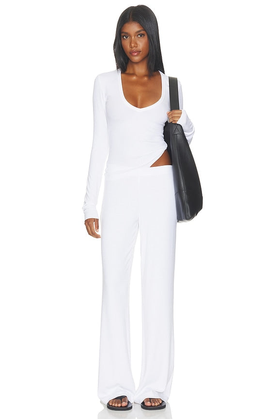 Butter Rib Long Sleeve V-neck Top