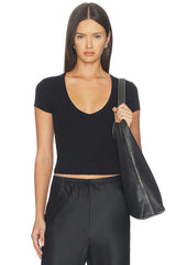 Short Sleeve V-neck Baby Tee
