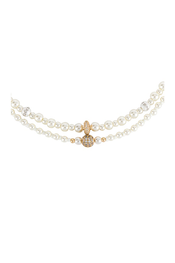 Pearl Beaded Layered Necklace Set