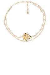 Bazel Crystal Layered Flower Necklace