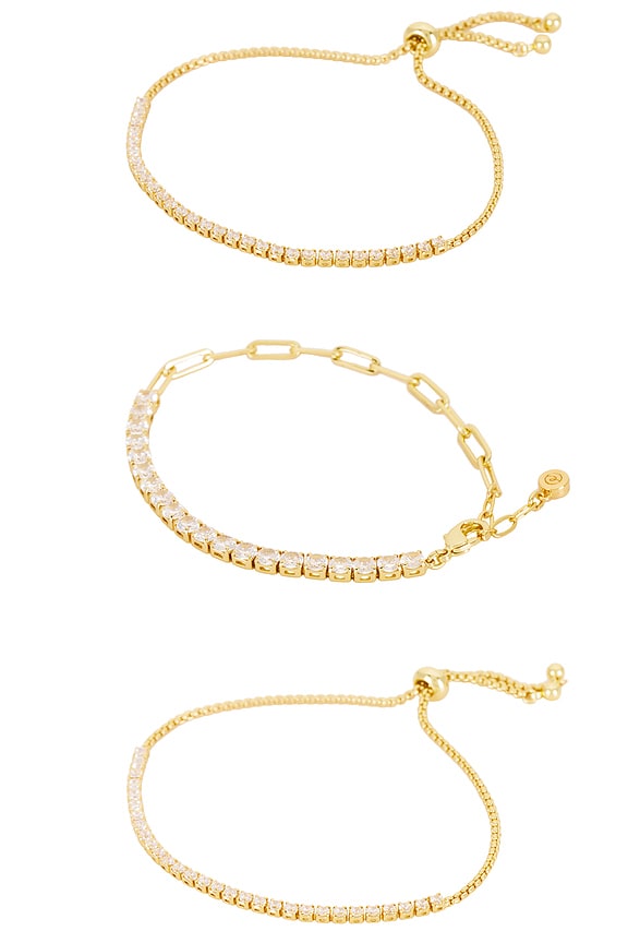 Crystal Chain Bracelet Set of 3