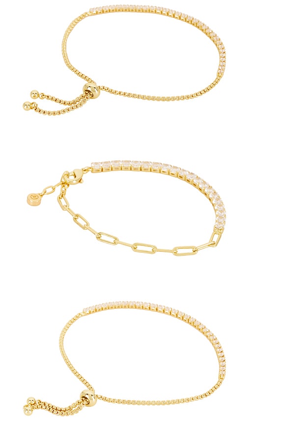 Crystal Chain Bracelet Set of 3