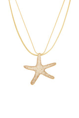 Pav? Starfish Necklace