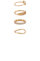 Crystal Embellished Ring Set