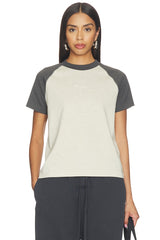 Signature Classic Fit Baseball Tee in Heather Stone &amp; Iron Grey