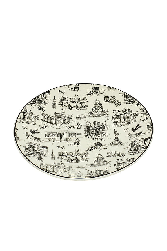 NYC Toile Dinner Party Plate