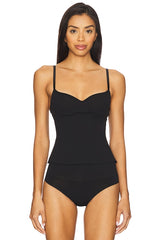 Scooped Neck Built-in Bra Cami