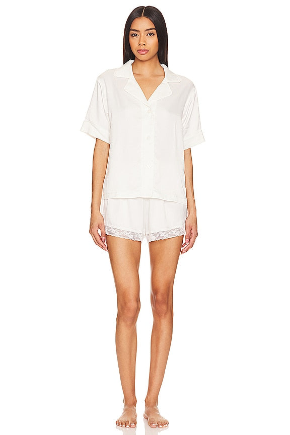Selena Charmeuse Notch Pajama Set