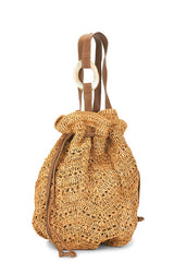Antilles Crochet Raffia And Leather Tote Bag