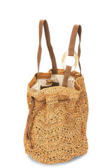 Antilles Crochet Raffia And Leather Tote Bag