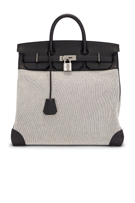 Hermes Toile &amp; Evercolor Haut A Courroies Birkin 40 Handbag