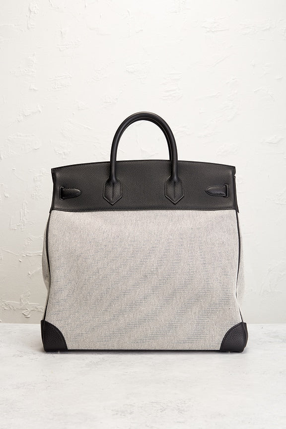 Hermes Toile &amp; Evercolor Haut A Courroies Birkin 40 Handbag