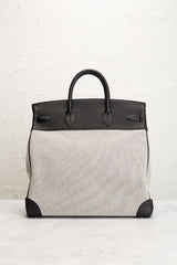 Hermes Toile &amp; Evercolor Haut A Courroies Birkin 40 Handbag