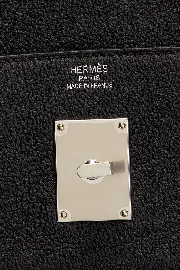 Hermes Toile &amp; Evercolor Haut A Courroies Birkin 40 Handbag