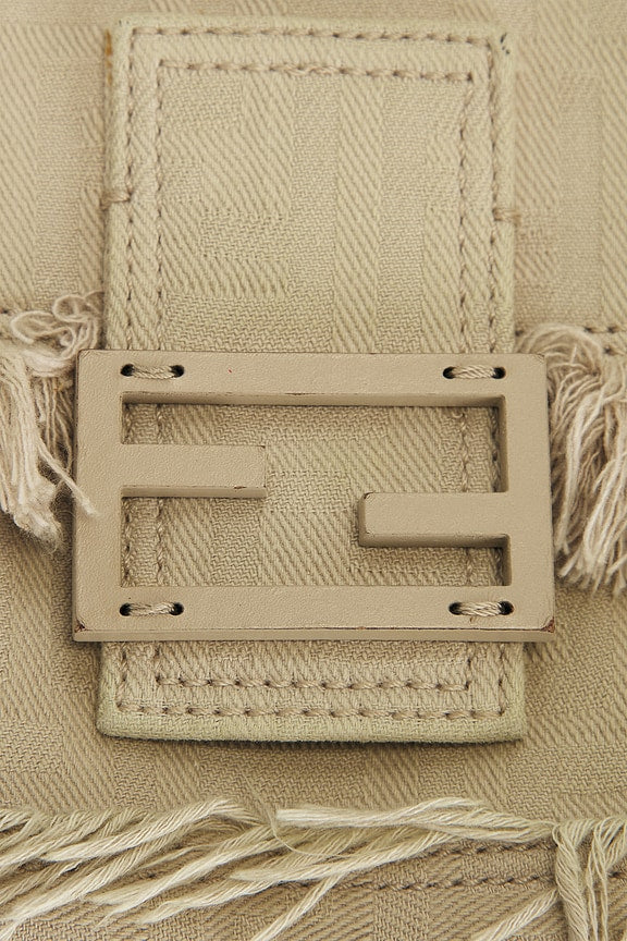 Fendi Zucca Fringe Baguette Shoulder Bag